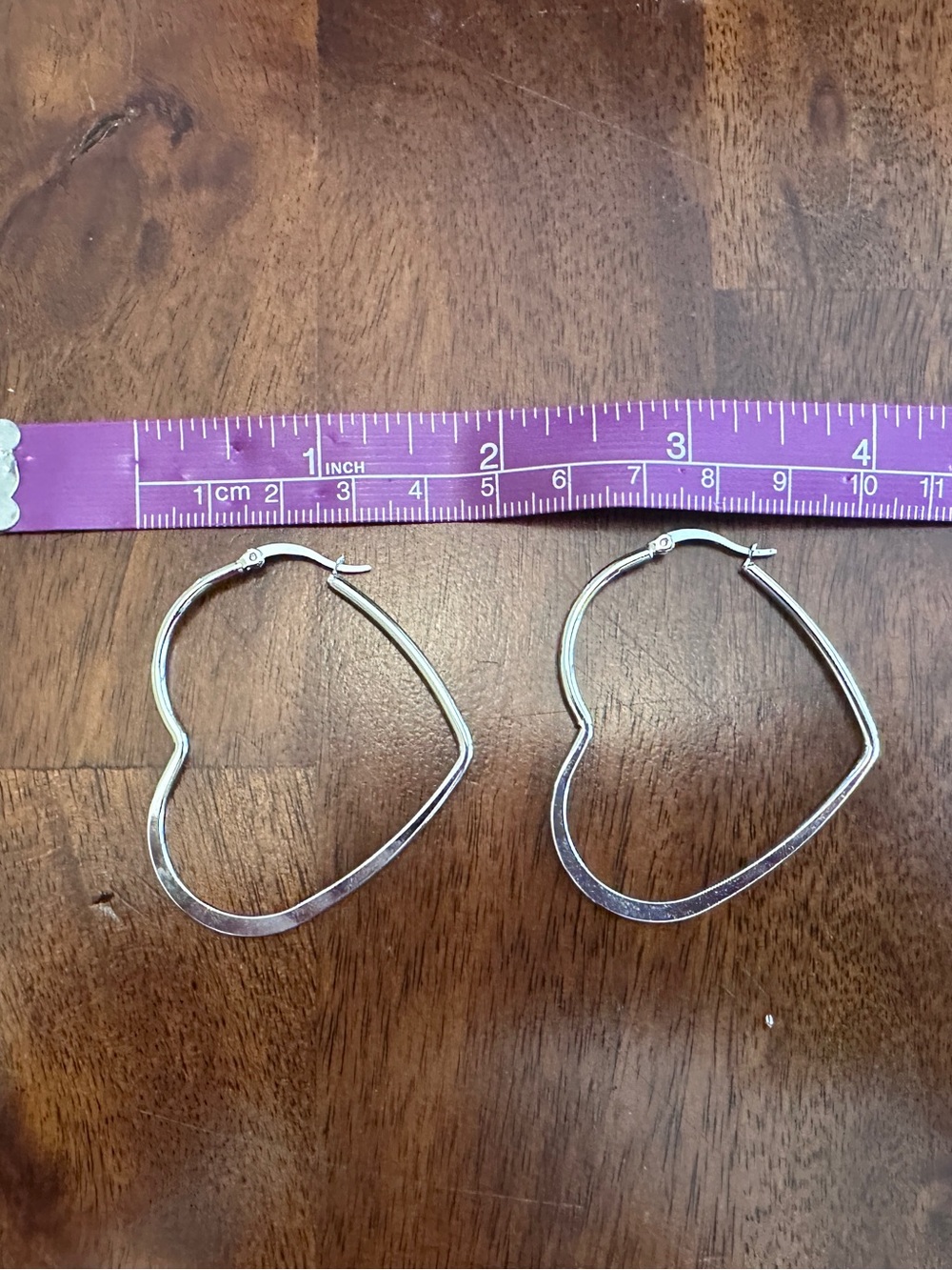 Silver Heart Hoop Earrings - Women's Jewelry